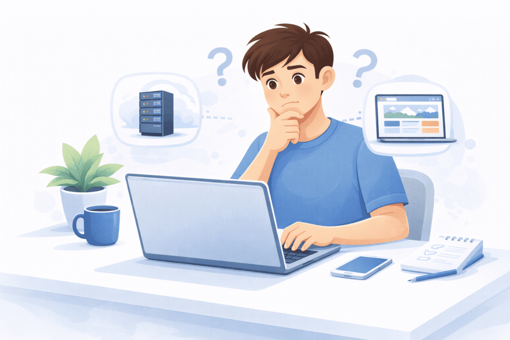 Beginner wondering if web hosting is needed to create a website on a laptop