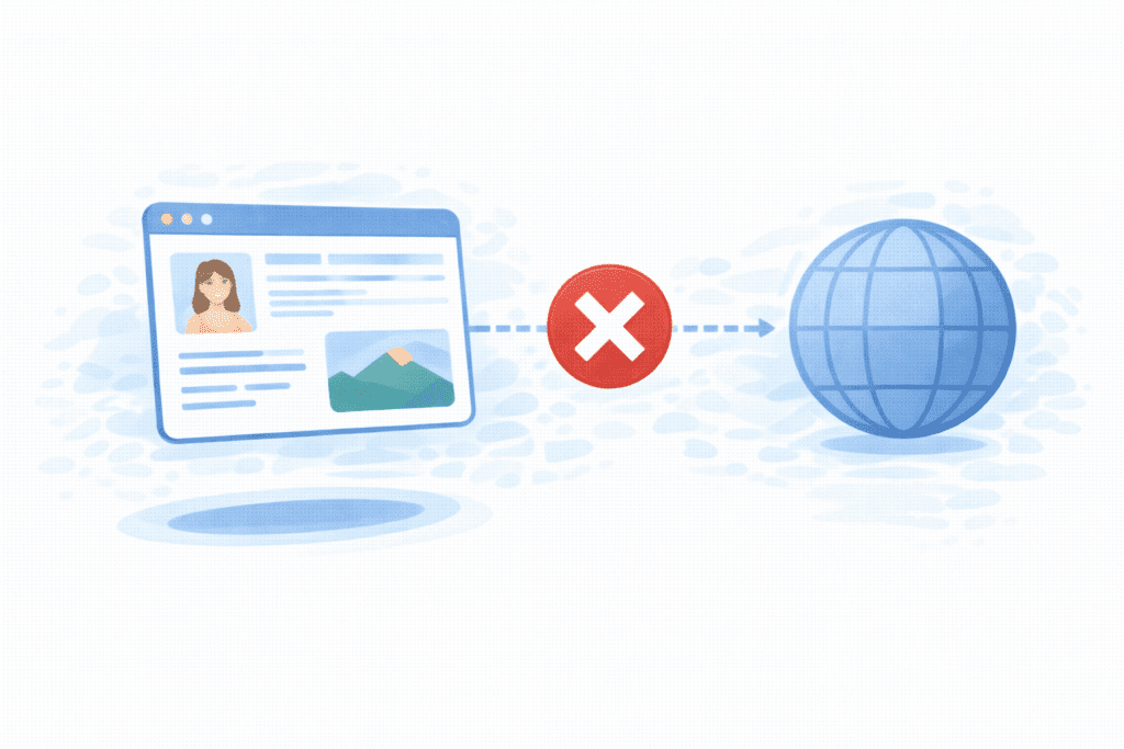 Website unable to connect to the internet without web hosting