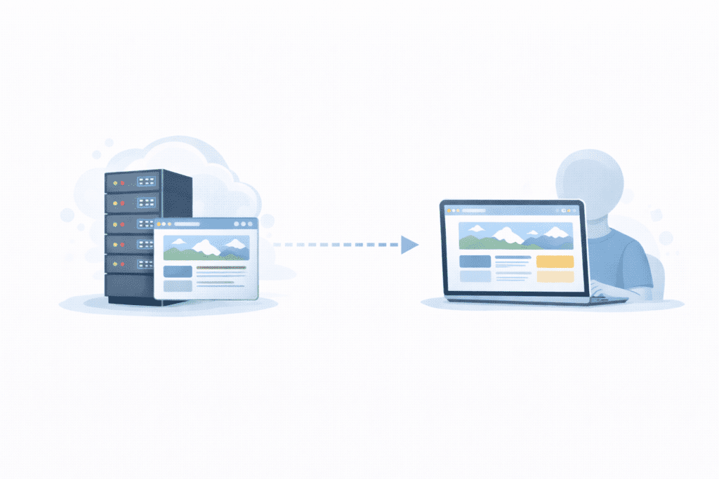 How web hosting sends website data from server to user