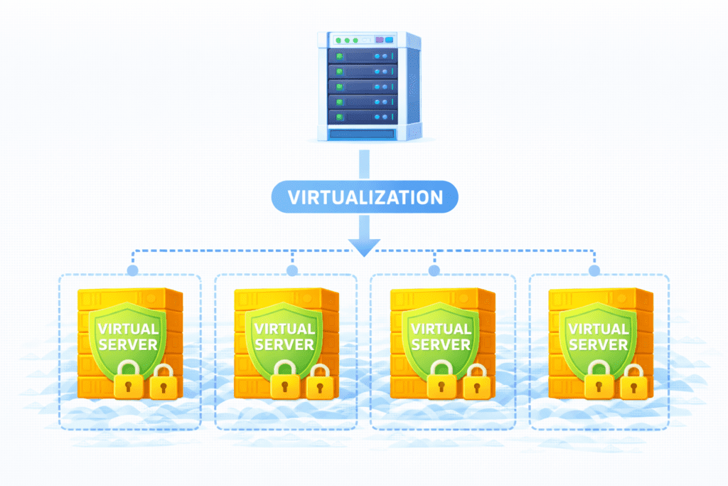 VPS hosting virtualization creating multiple virtual servers from one machine