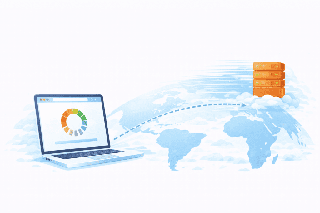 Server location affecting website performance and SEO across different regions