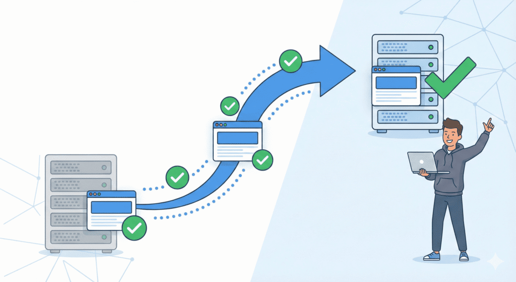Smooth website migration to a new host without downtime