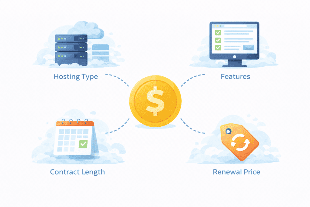 Factors that affect how much website hosting costs for beginners
