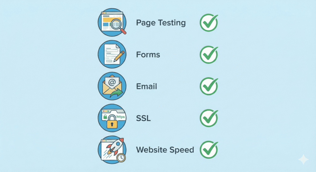 Final website migration checklist including SSL and speed check
