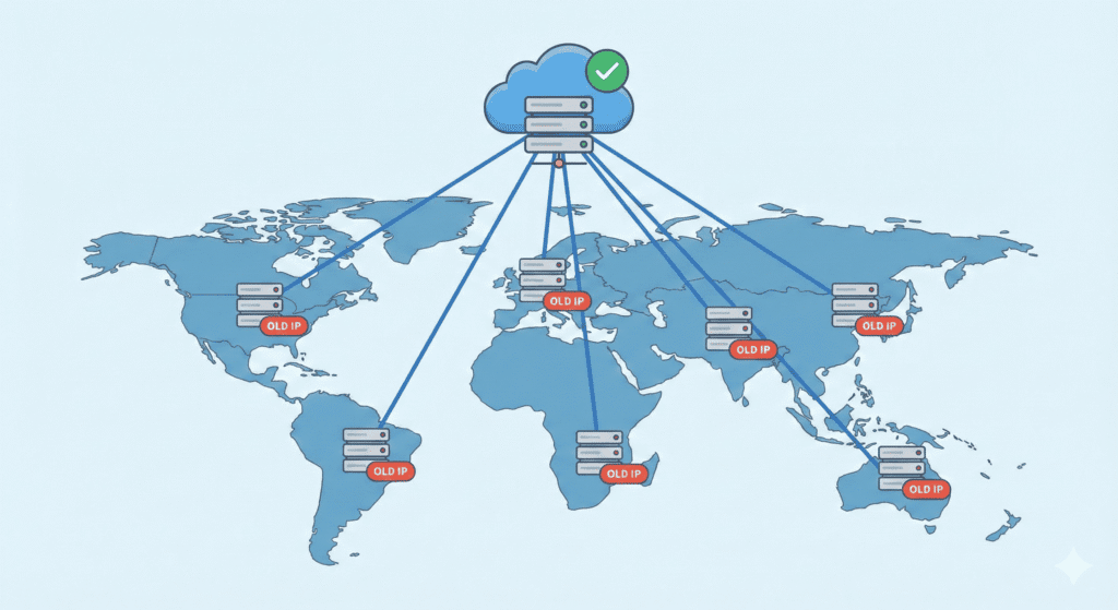 DNS update and final website testing after host switch