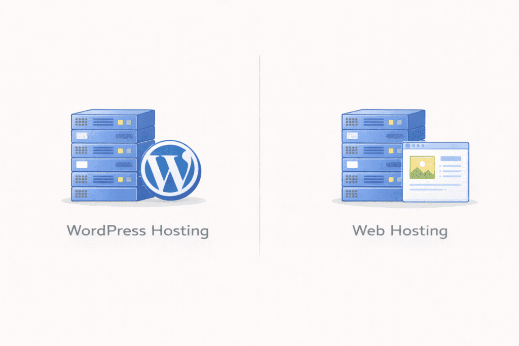 WordPress server stack compared with general web hosting servers