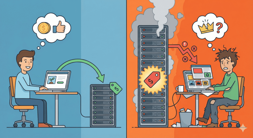 Cheap web hosting versus expensive hosting comparison