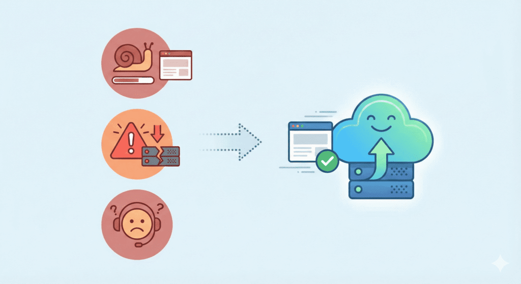 Hosting issues replaced by reliable cloud hosting