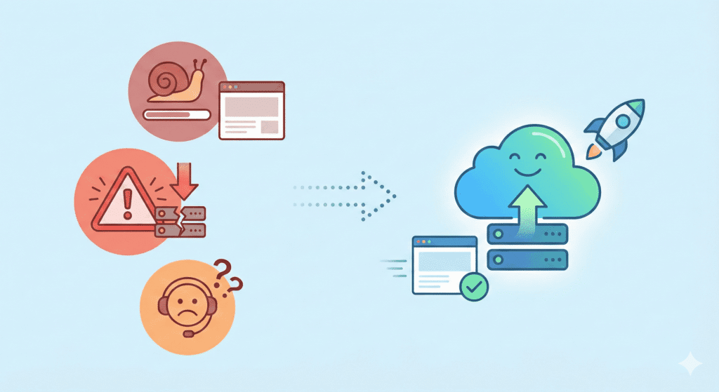 Website issues moving to cloud hosting during migration