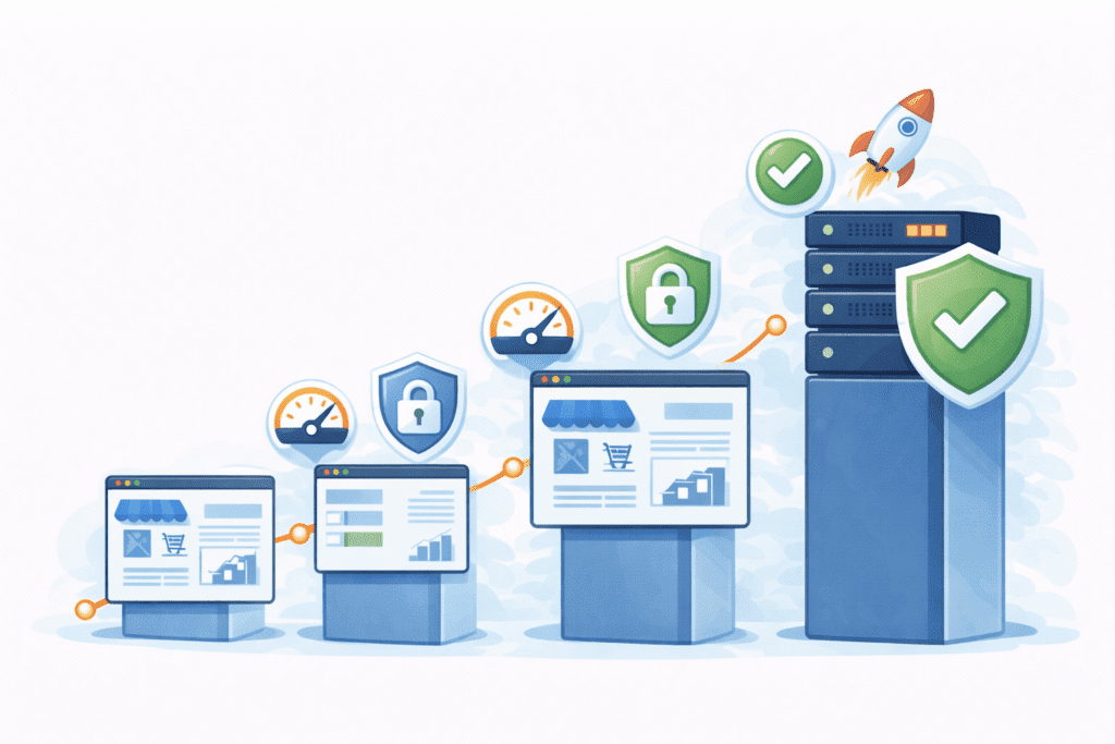 Scalable web hosting helping a small business website grow