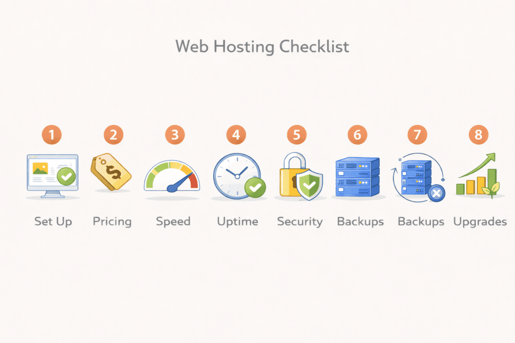 Step-by-step web hosting checklist from setup to upgrades