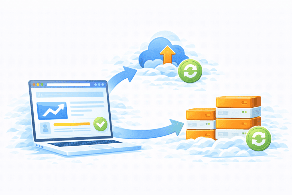 Web hosting security with cloud backups and regular server updates