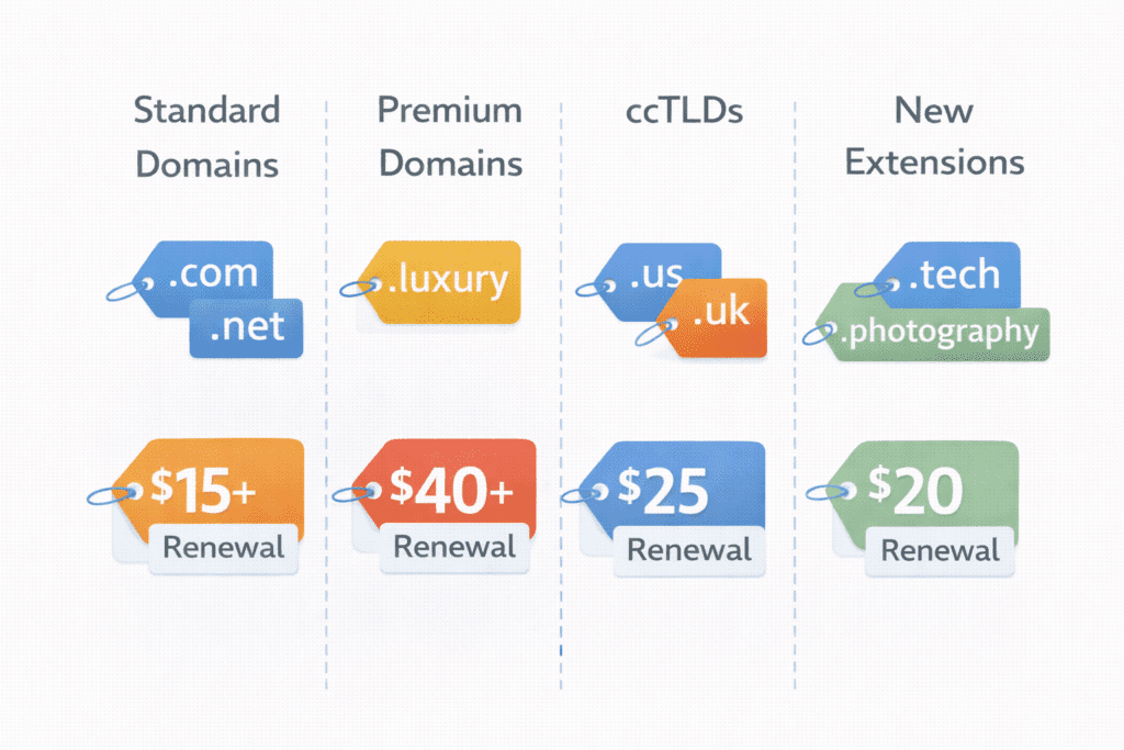 Person surprised by higher domain renewal costs on laptop