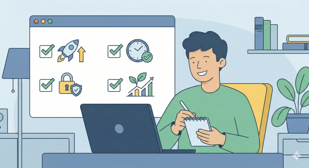 Website owner reviewing web hosting performance and upgrade signs