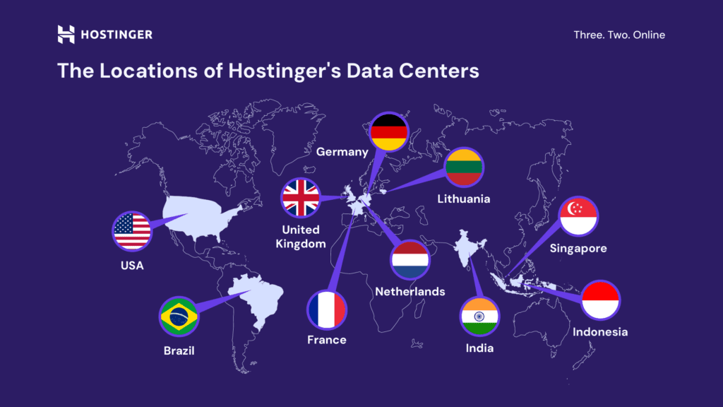 Hostinger global data center locations for fast website performance