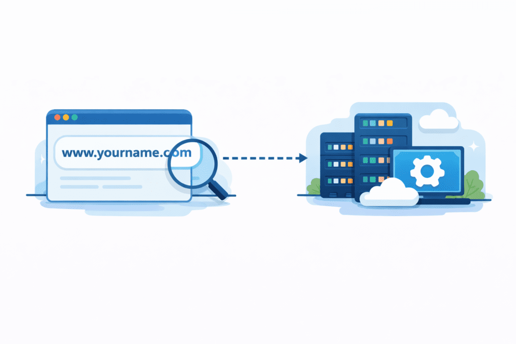 How domain connects to web hosting servers