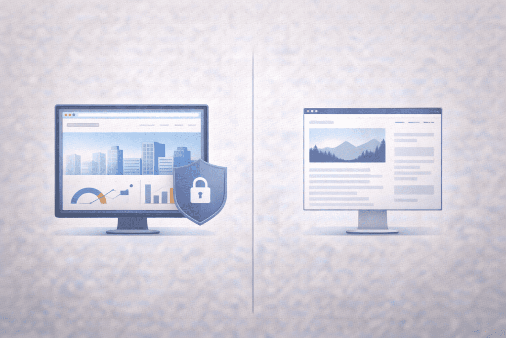 Managed hosting with security shield compared to basic shared hosting website