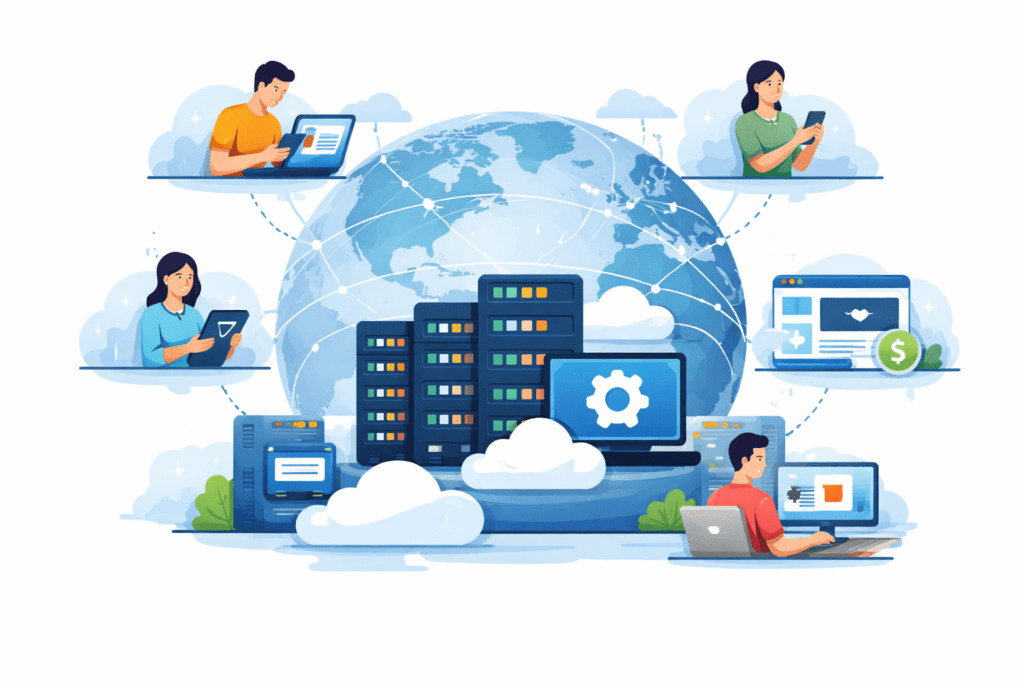 Global web hosting infrastructure and users