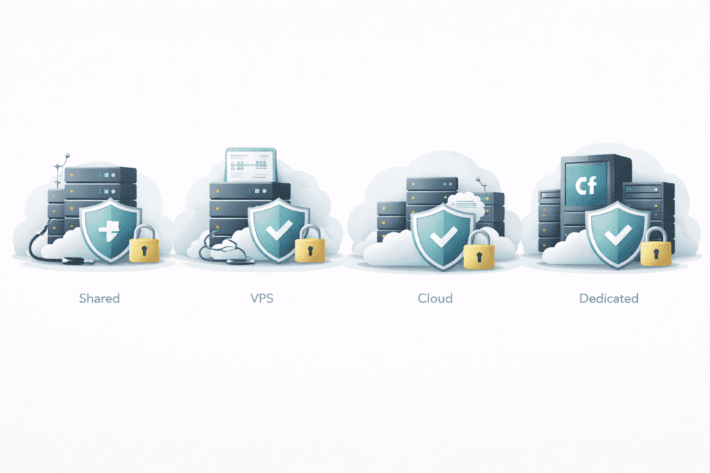 Shared, VPS, cloud, and dedicated servers compared for HIPAA Compliant Web Hosting solutions.