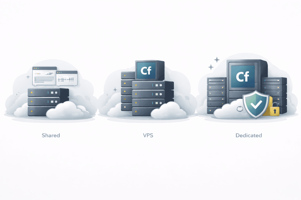 Shared, VPS, and Dedicated ColdFusion Hosting server comparison.