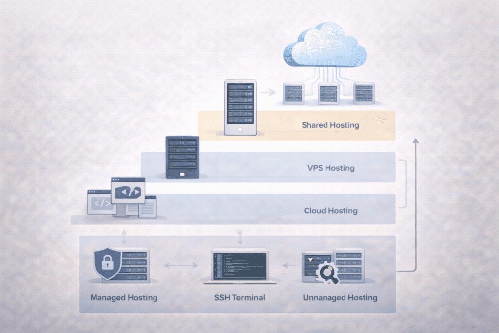 Shared, VPS, cloud, and managed hosting options for developers