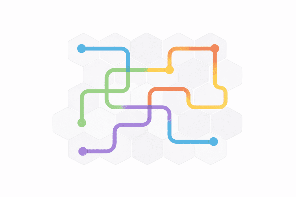 NYT Strands puzzle grid with highlighted word paths for February 21, 2026