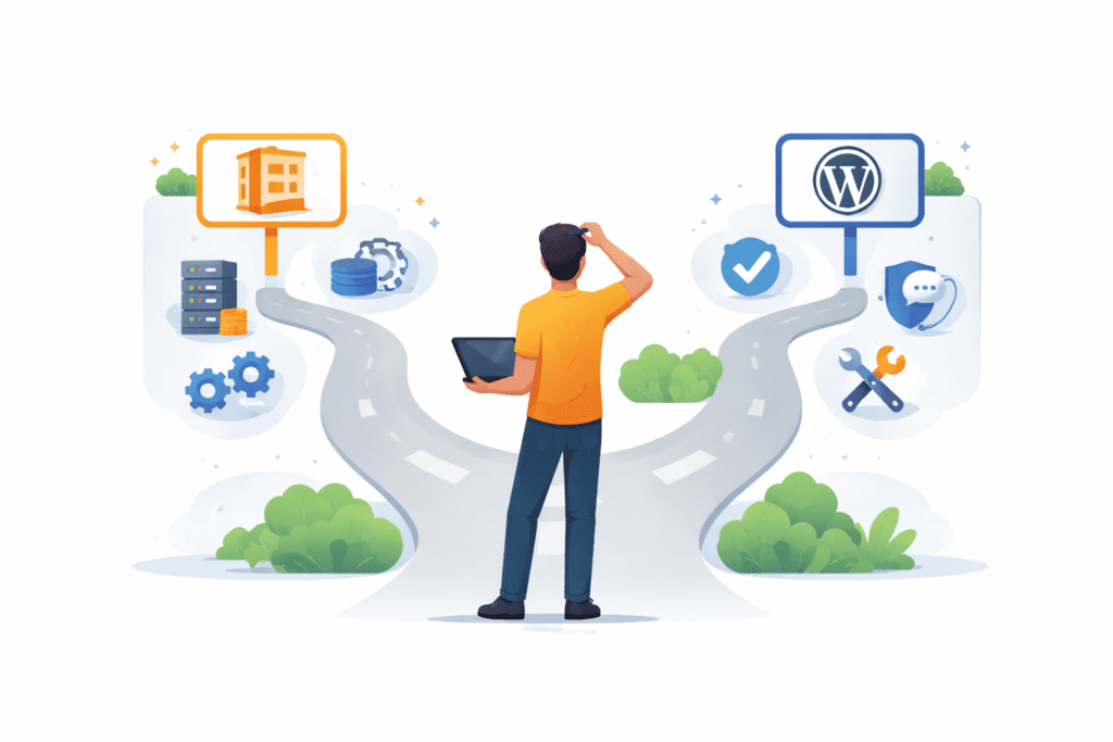 Choosing between shared hosting and WordPress hosting for a website