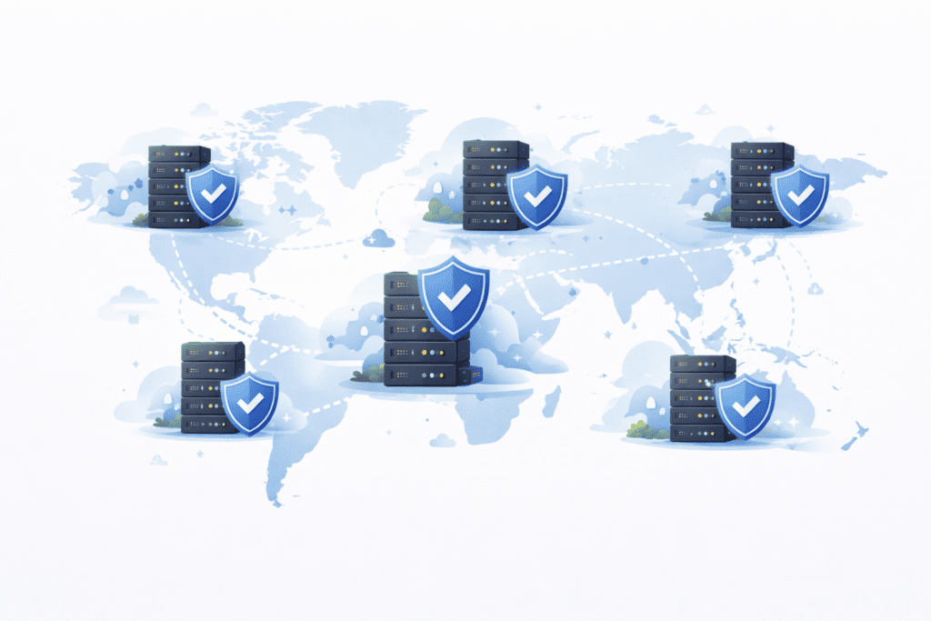 Global DDoS protected VPS hosting network with secure server locations
