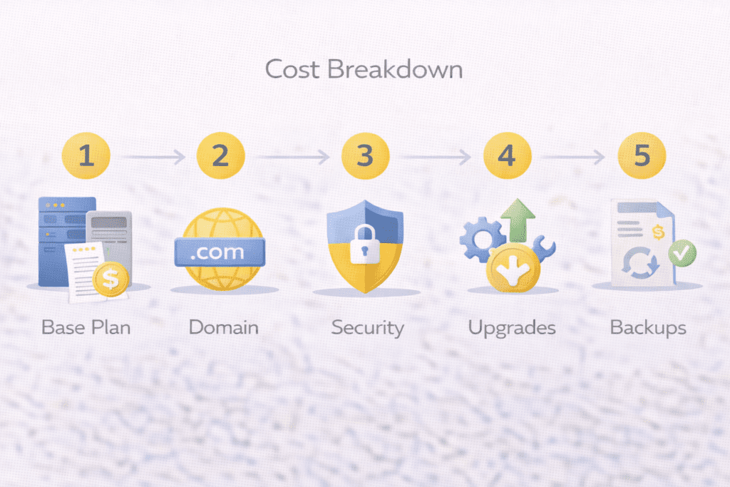 Step-by-step breakdown of website hosting expenses