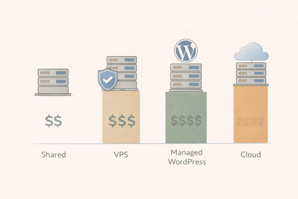 Visual comparison of low and high website hosting prices