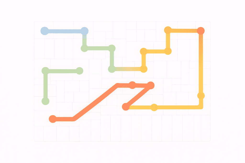 NYT Strands Hints and Answers for February 13, 2026 puzzle grid with connected colored paths