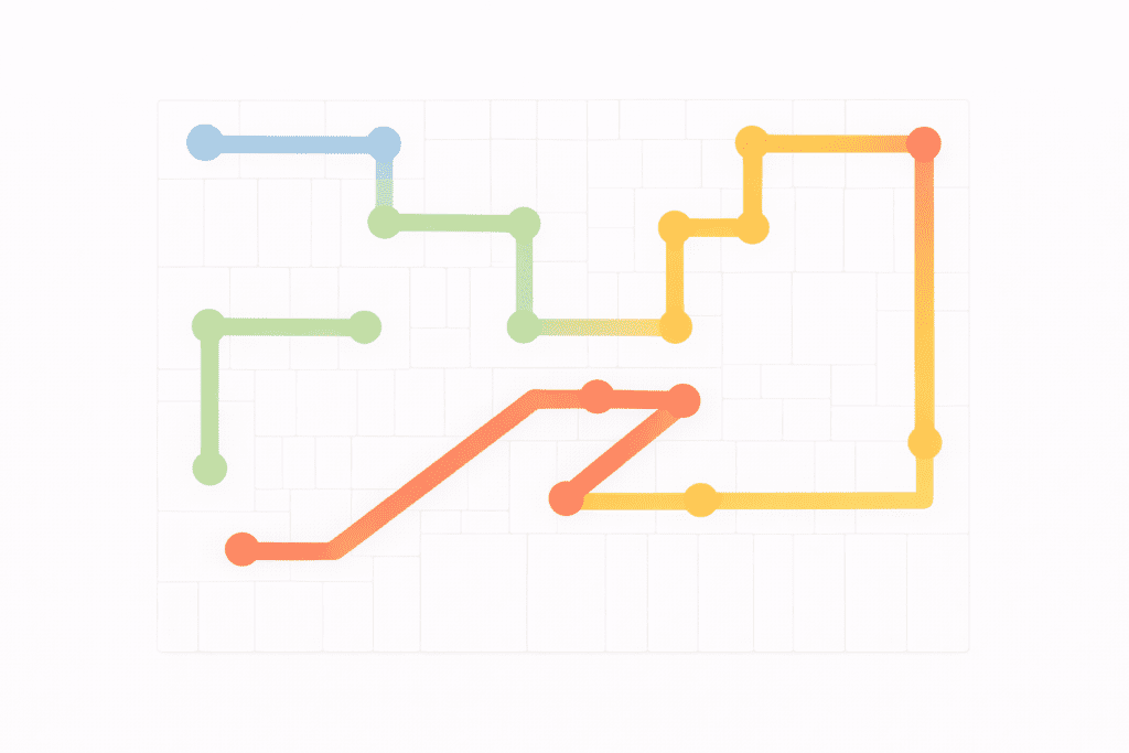 NYT Strands Hints and Answers for February 12, 2026 puzzle grid with connected colored paths