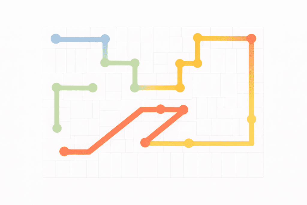NYT Strands Hints and Answers for February 10, 2026 puzzle grid with connected colored paths