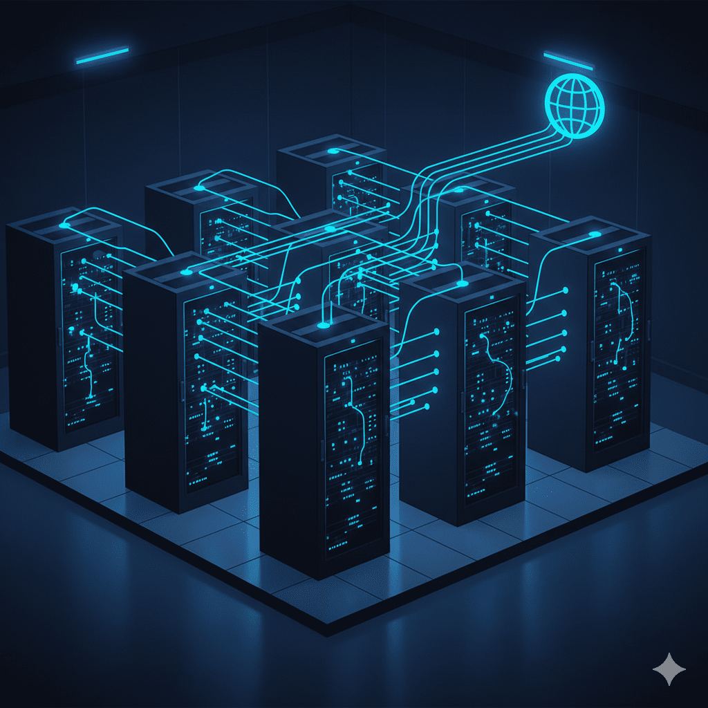 Network of connected web servers inside a data center
