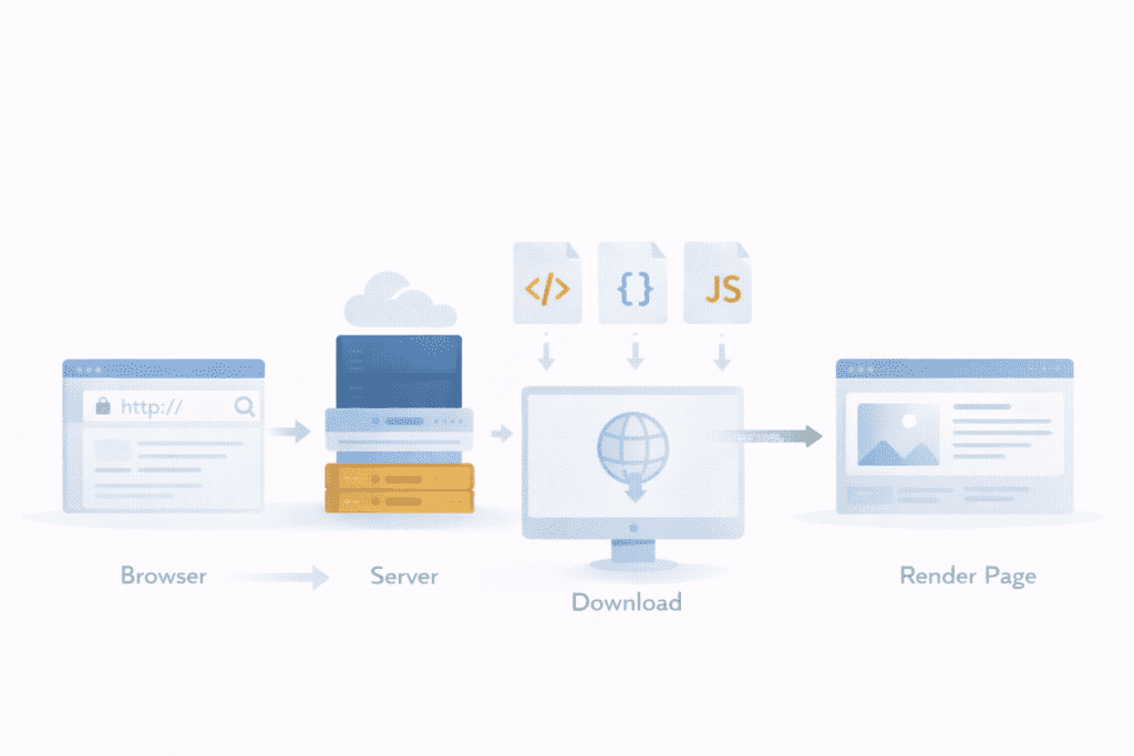 browser server request download process and page rendering flow