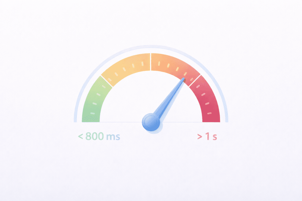 server response speed meter showing slow website response time