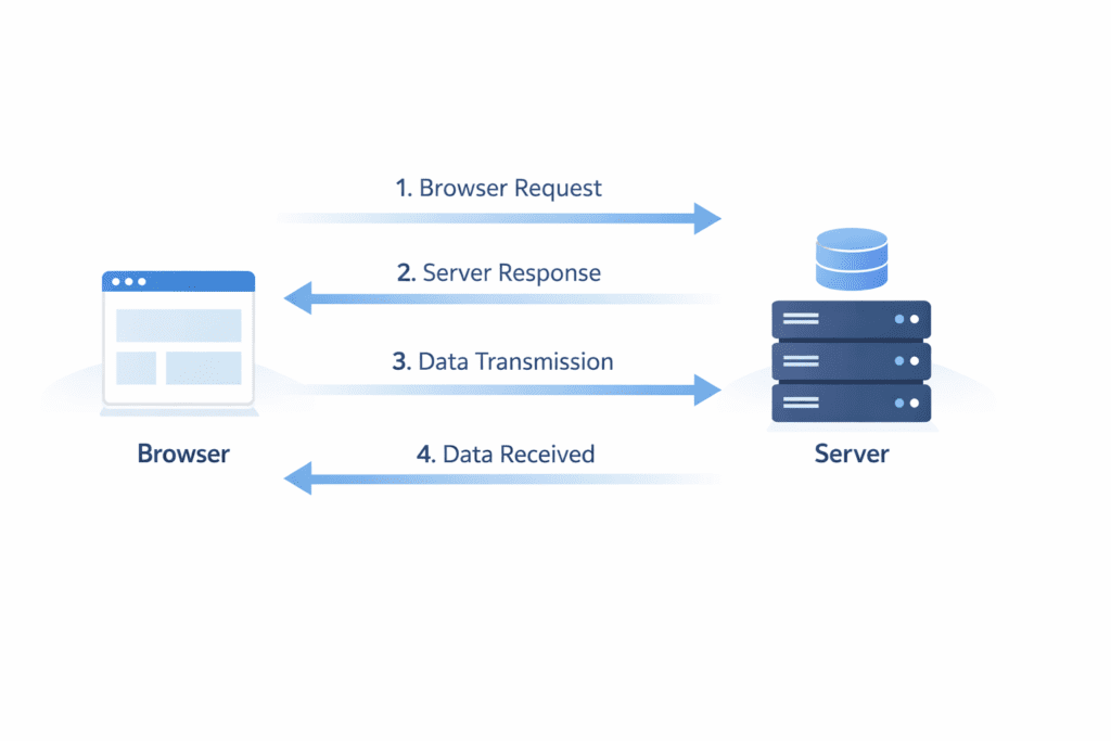 browser server request response data transmission diagram http protocol flow