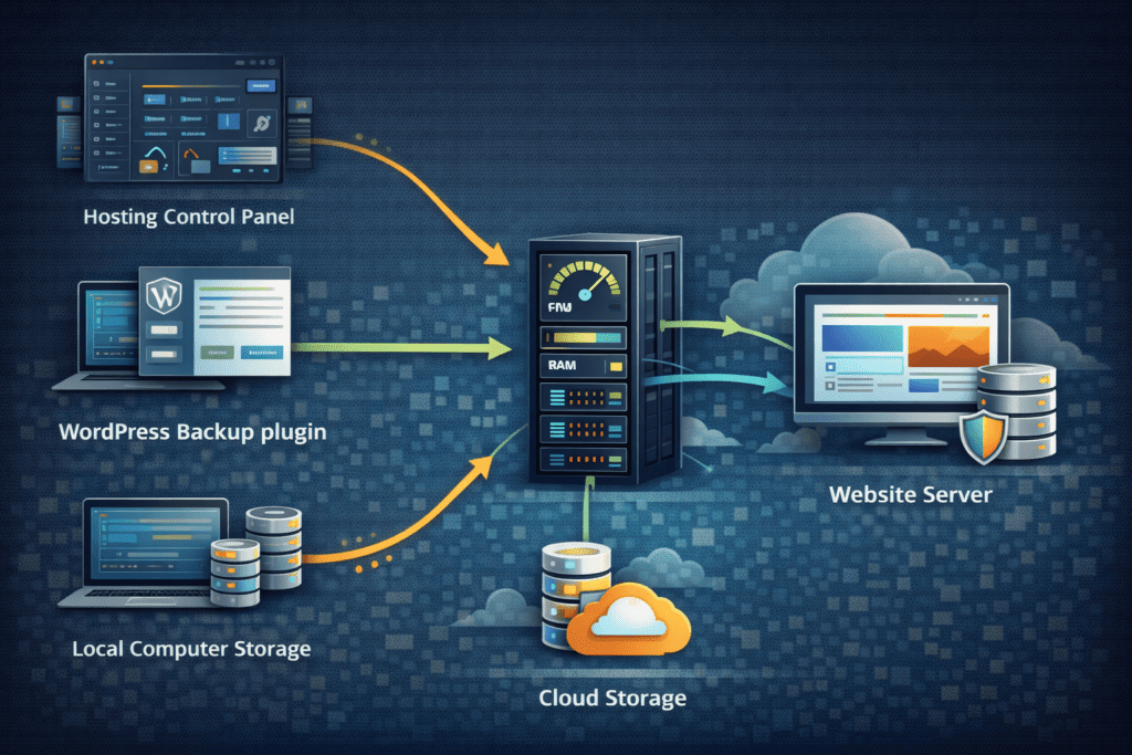 WordPress backup plugin sending website backup to cloud storage and server