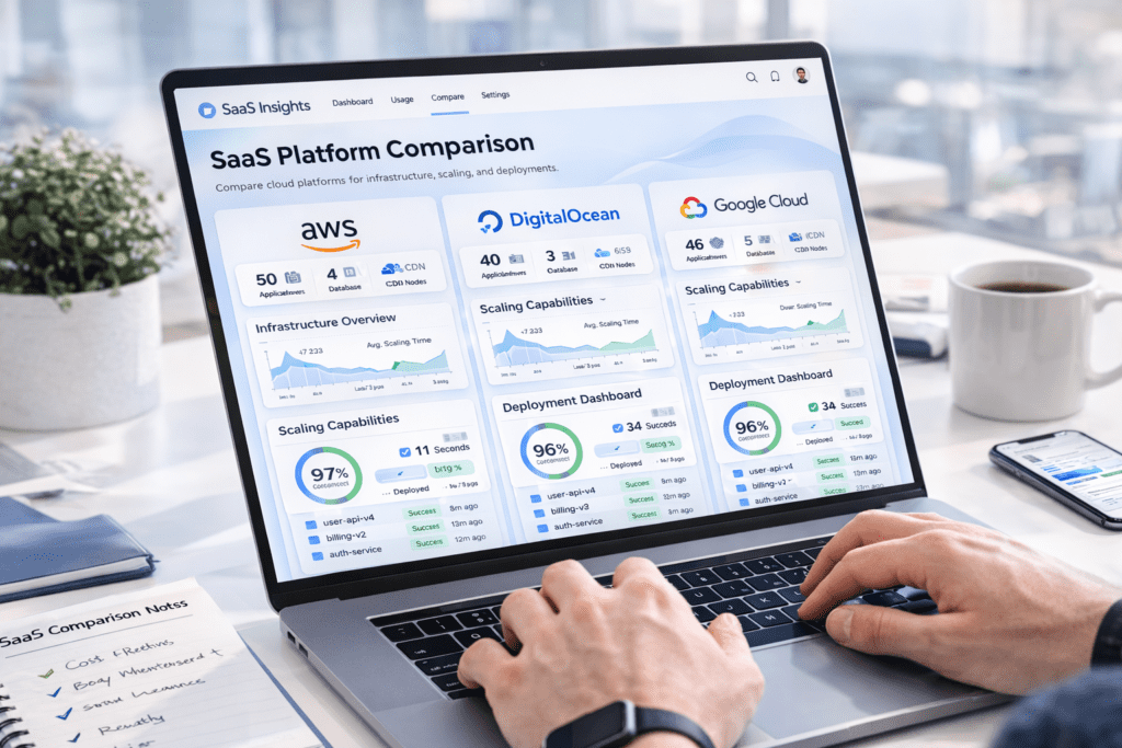 saas platform comparison aws digitalocean google cloud hosting providers