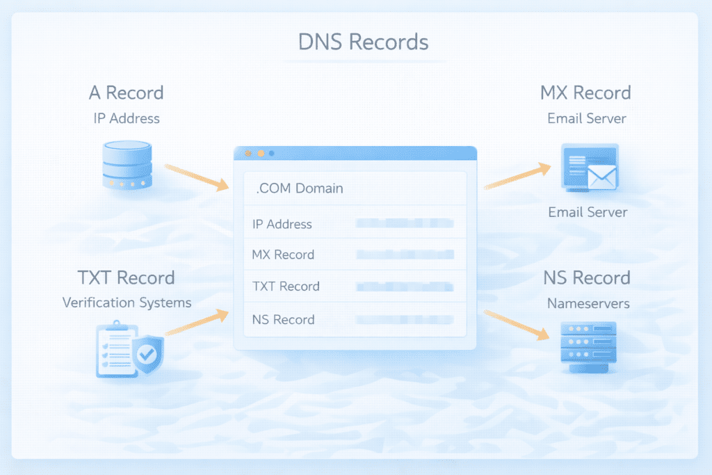 dns records types a record mx record txt record ns record explained