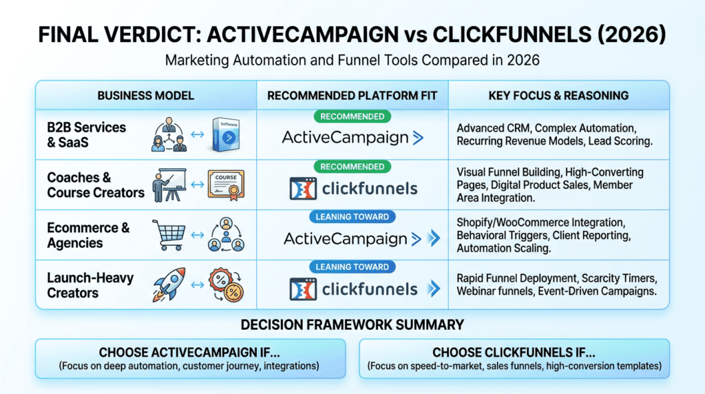 Activecampaign Vs Clickfunnels final verdict comparison chart