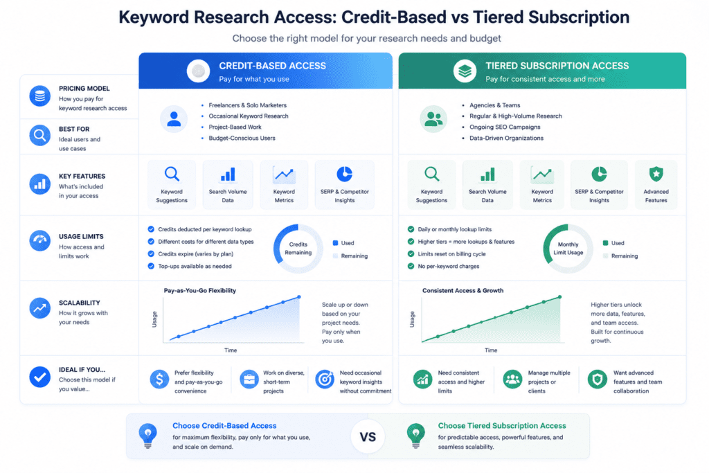 Keyword research platform pricing comparison for SEO and marketing teams