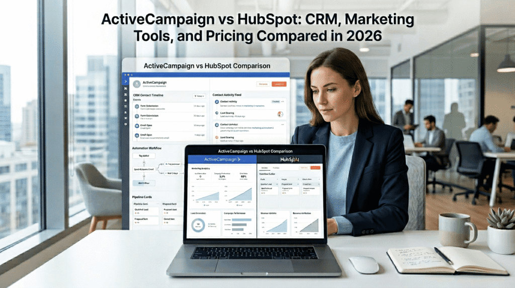 Activecampaign Vs Hubspot comparison dashboard in a modern SaaS workspace